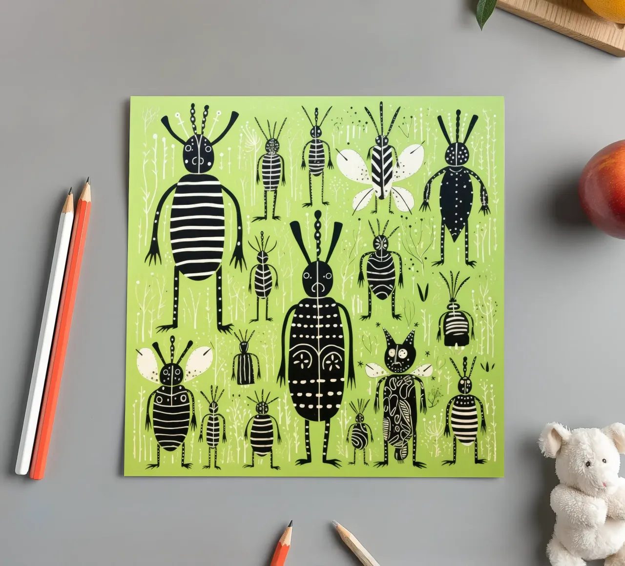 Green Termite 4 sticker sheet by Minimal Animal Art