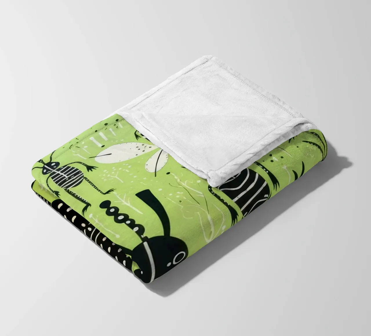 Green Termite 4 fleece blanket by Minimal Animal Art