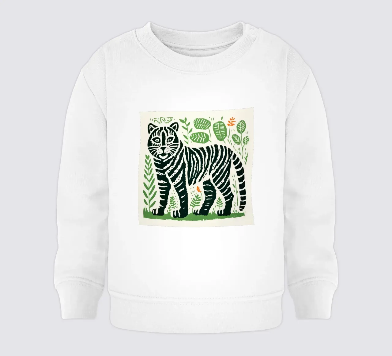 Tigre verde 1 felpa neonato da Minimal Animal Art