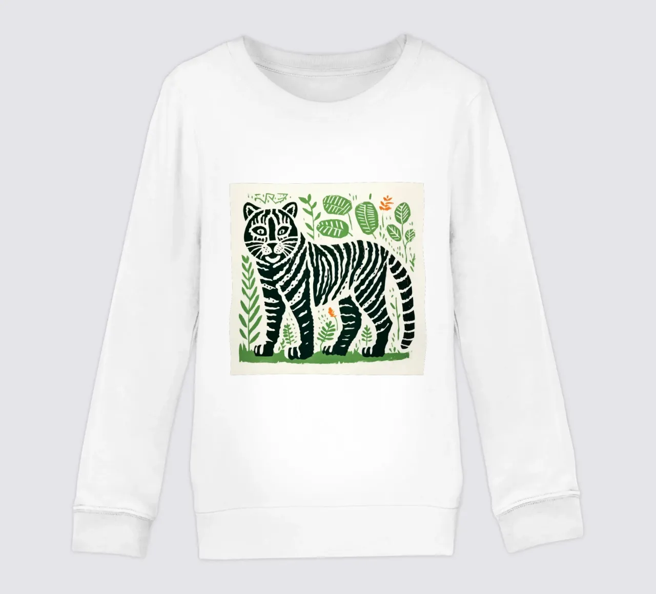 Tigre verde 1 felpa bambino da Minimal Animal Art