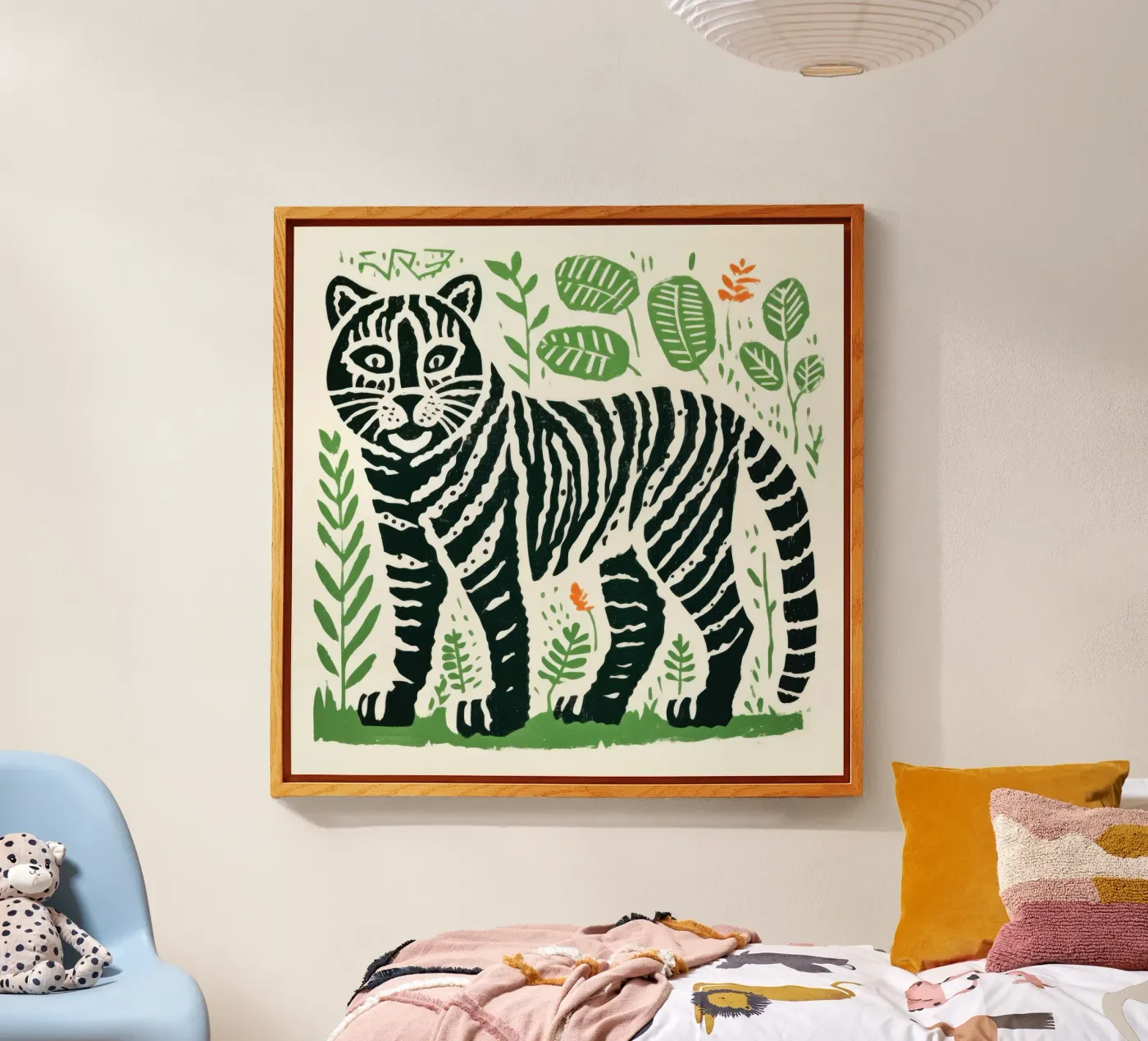 Grüner Tiger Acryl-Glas von Minimal Animal Art