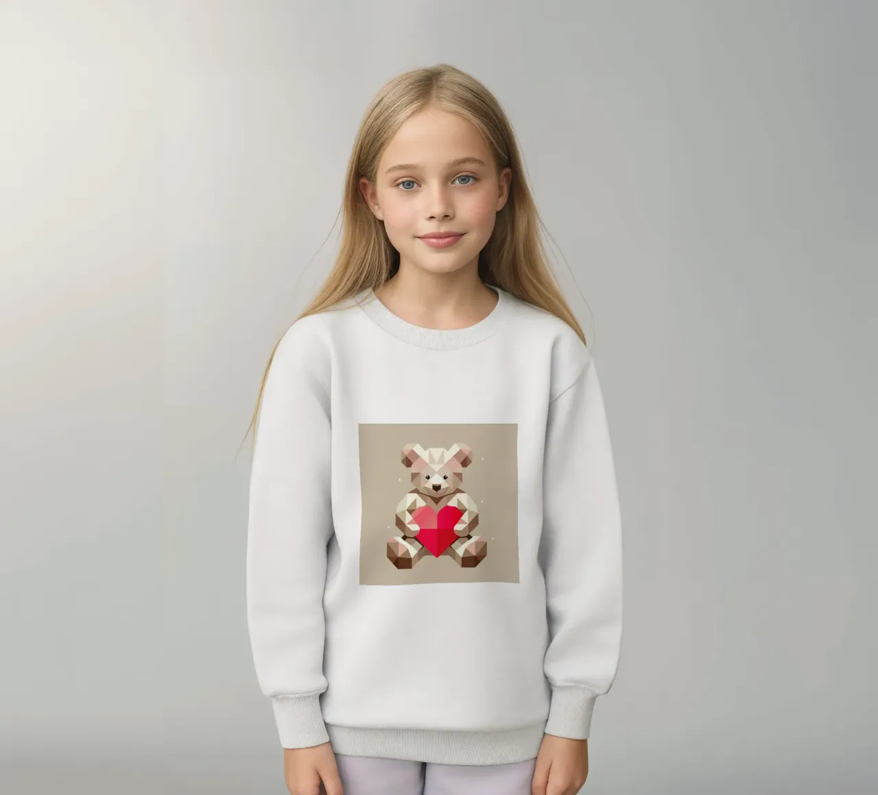 Orsetto geometrico con cuore - Bello e moderno felpa bambino da namosh