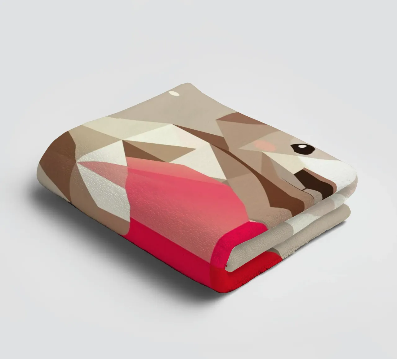 Geometric teddy bear with heart - Lovely & modern towel by namosh