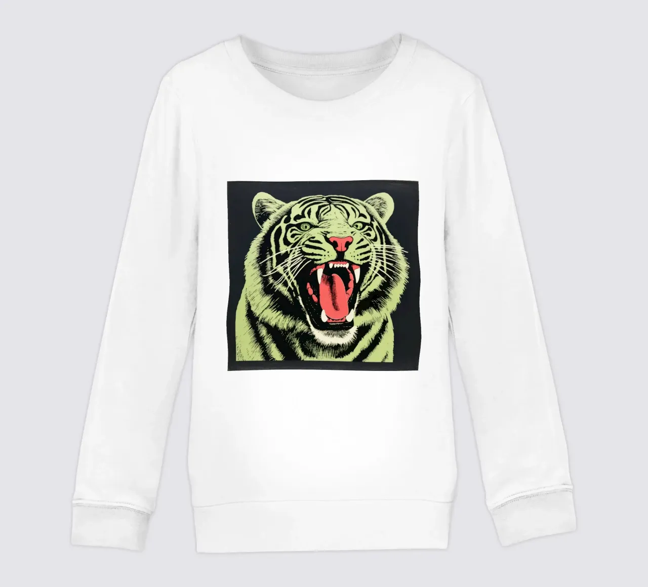 Tigre verde 2 felpa bambino da Minimal Animal Art