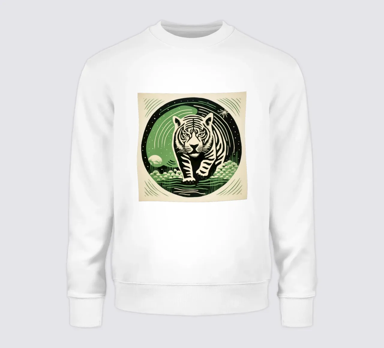 Tigre Verde 3 felpa da Minimal Animal Art