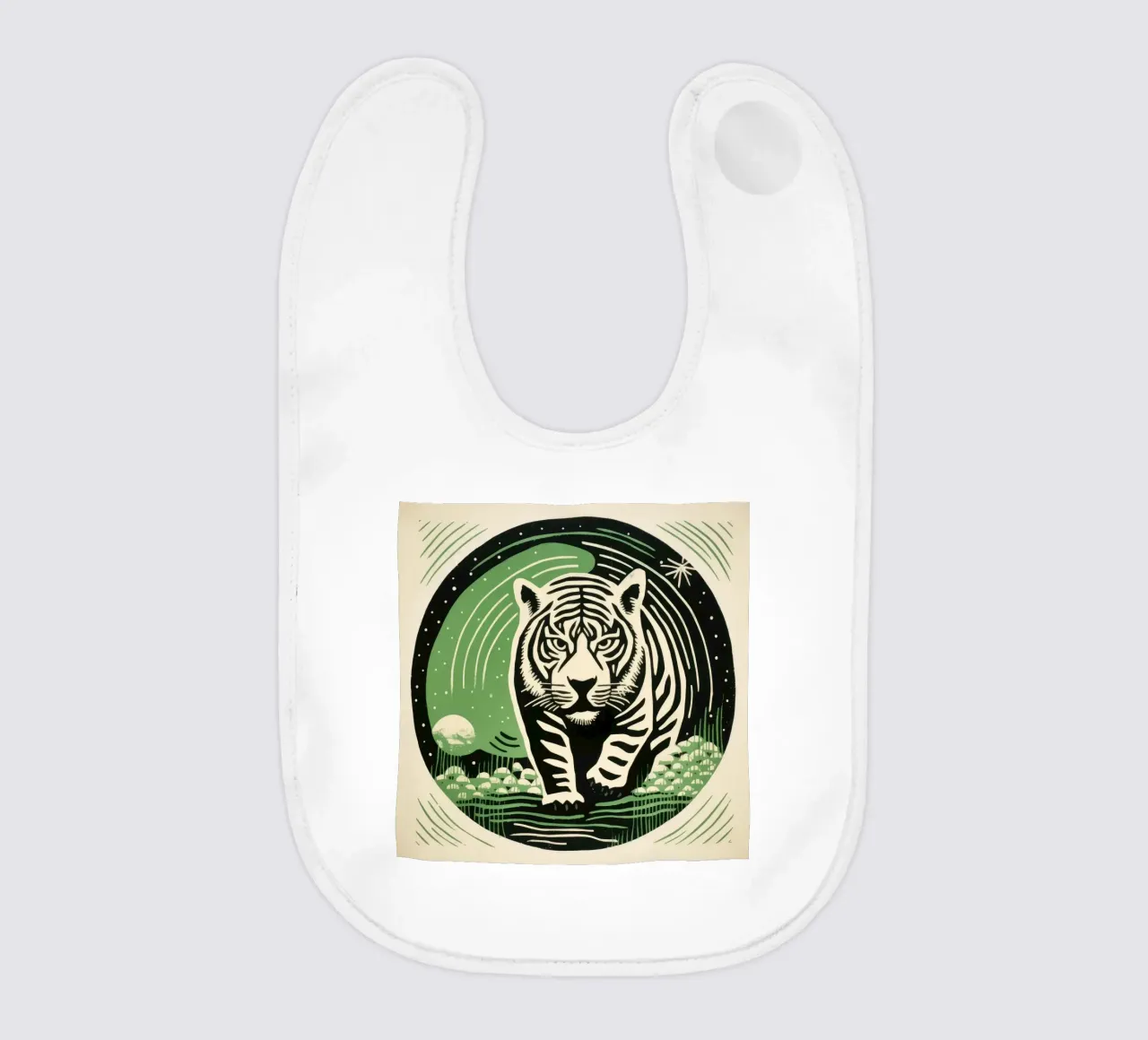 Tigre Verde 3 bavaglino da Minimal Animal Art