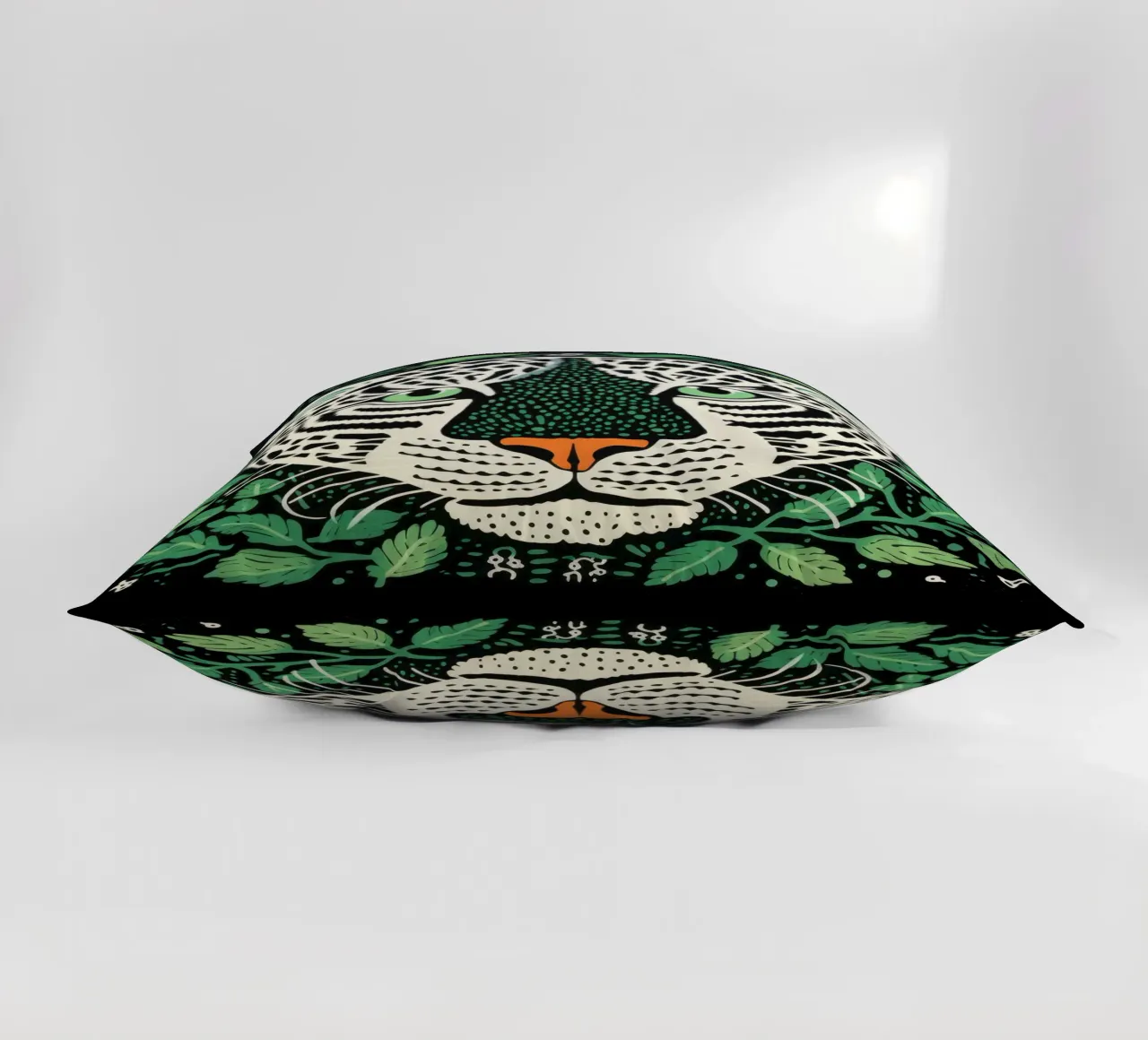 Green Tiger 4 decorative cushion by Minimal Animal Art
