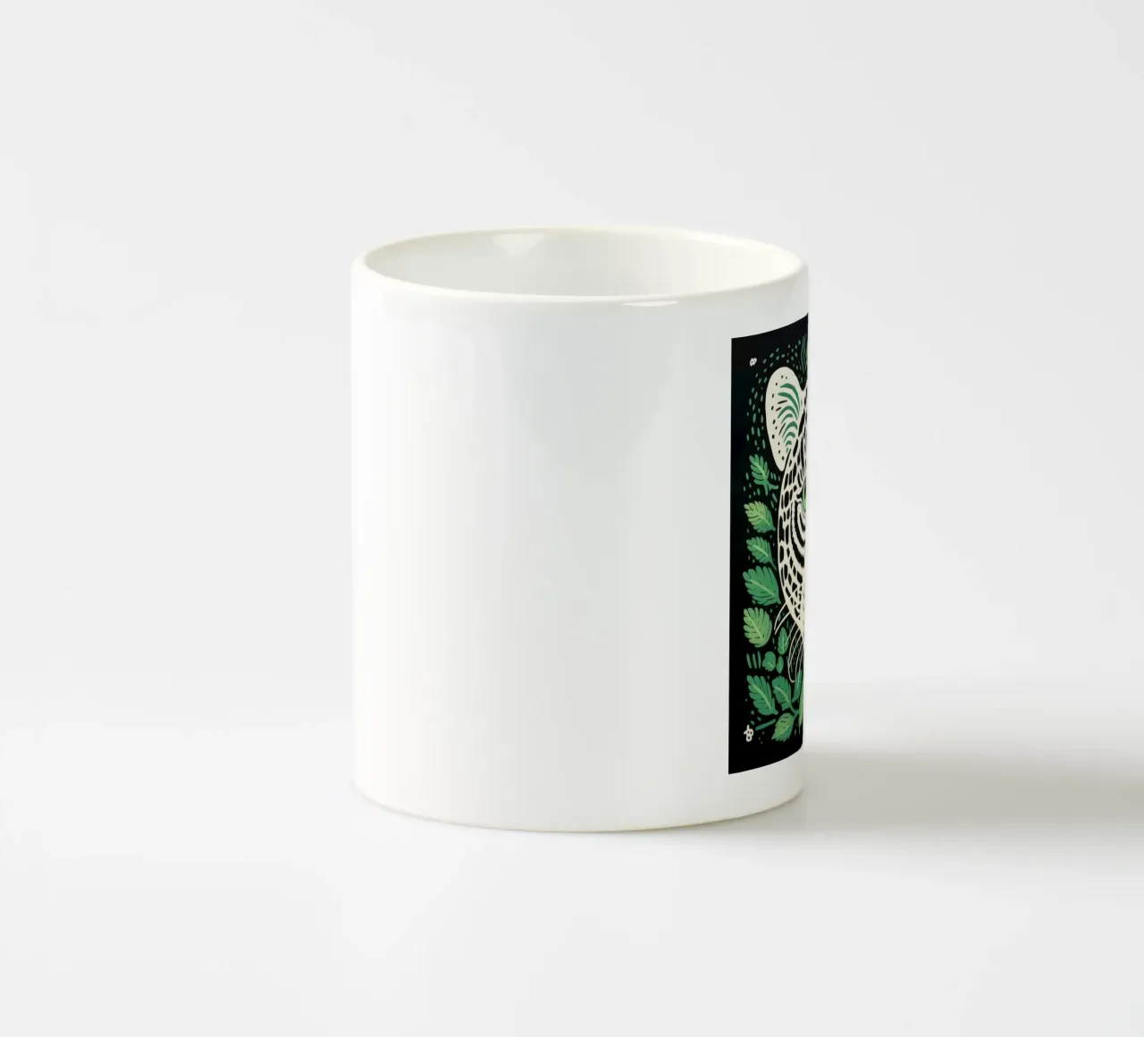 Tigre verde 4 tazza in ceramica da Minimal Animal Art