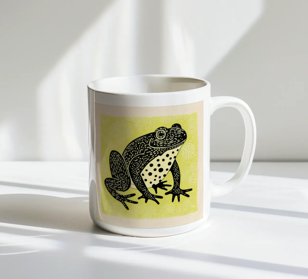 Grüne Kröte 1 Keramik Tasse von Minimal Animal Art