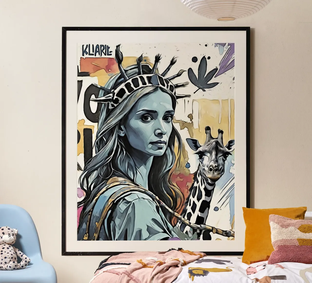 Libertà poster con telaio in legno da ZAMART - PopArt