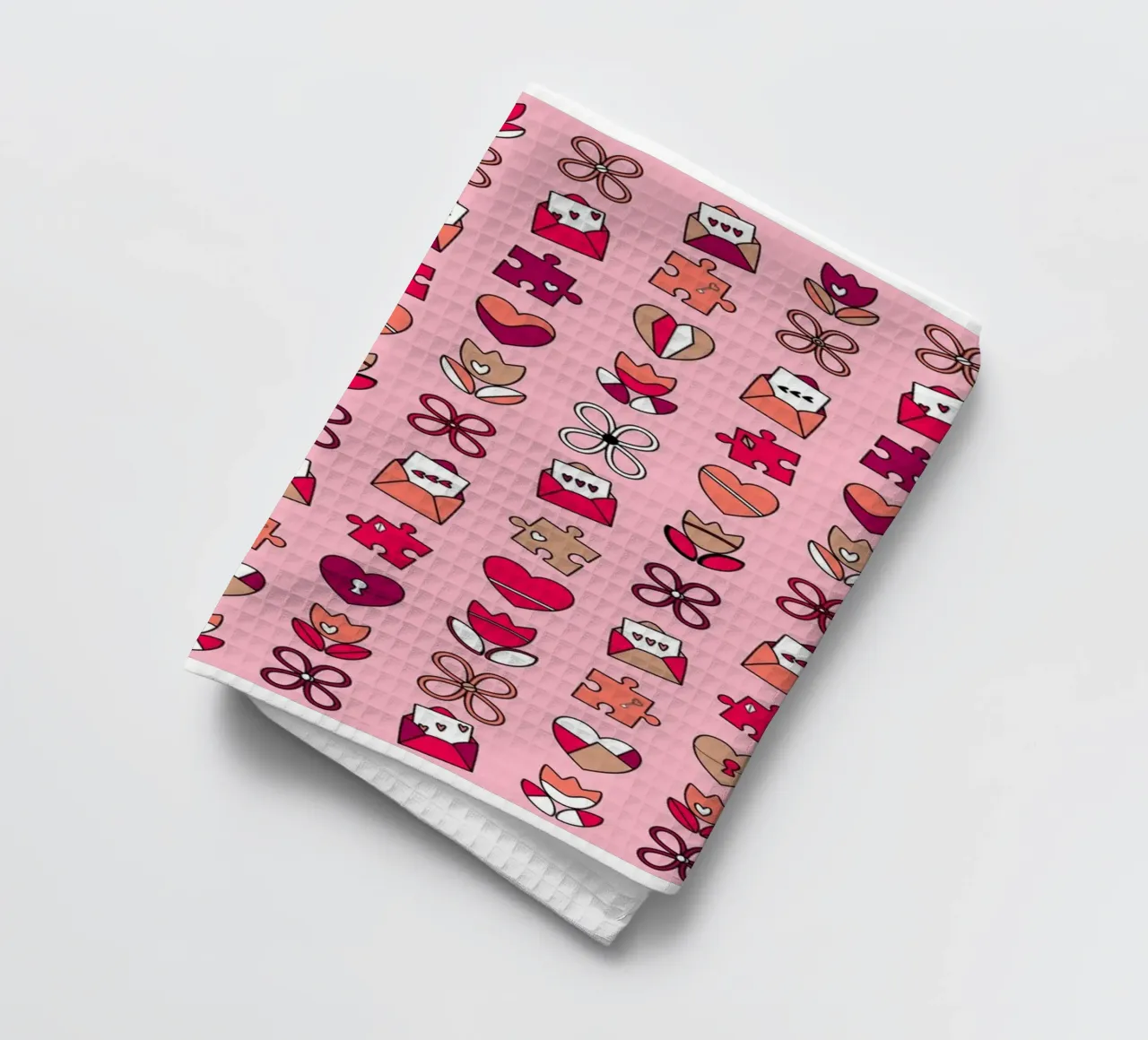 Design divertente per San Valentino. Con allegre illustrazioni. canovaccio da cucina da CreatedbySon