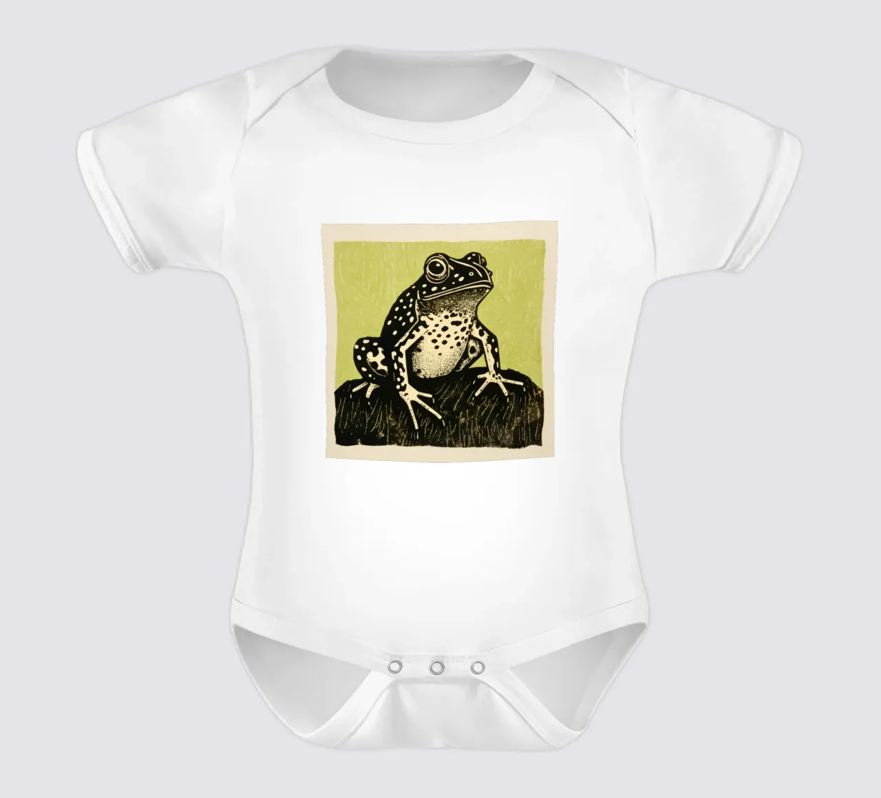 Grüne Kröte 2 Kurzarm Babybody von Minimal Animal Art