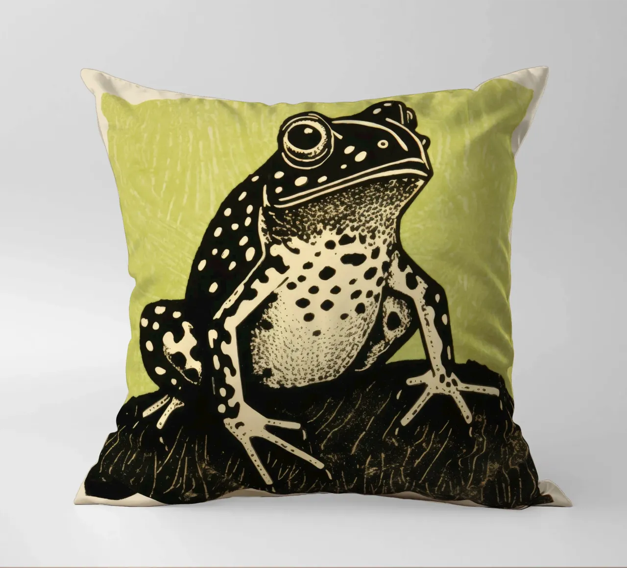 Rospo verde 2 cuscino da Minimal Animal Art