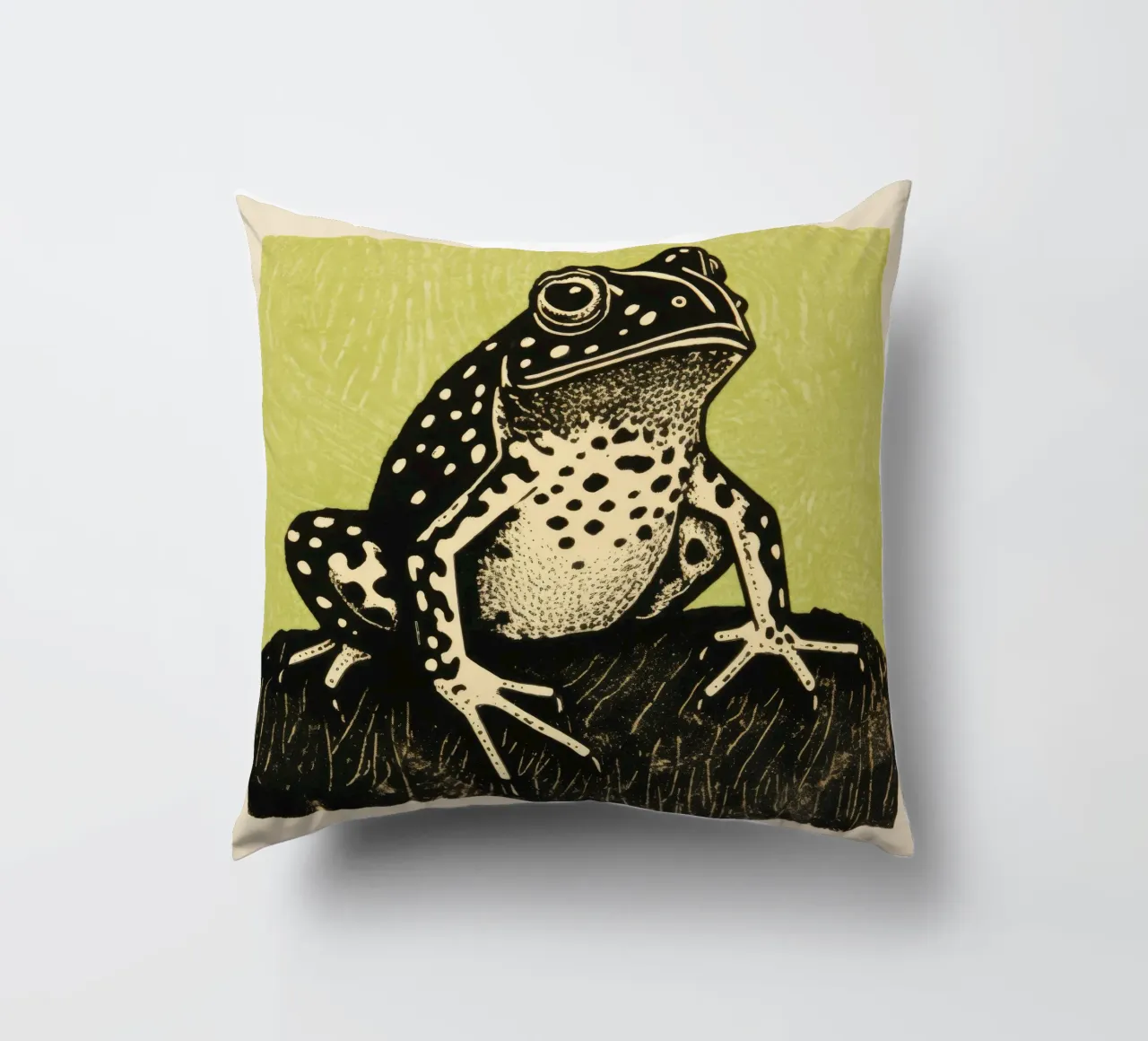 Rospo verde 2 cuscino da Minimal Animal Art