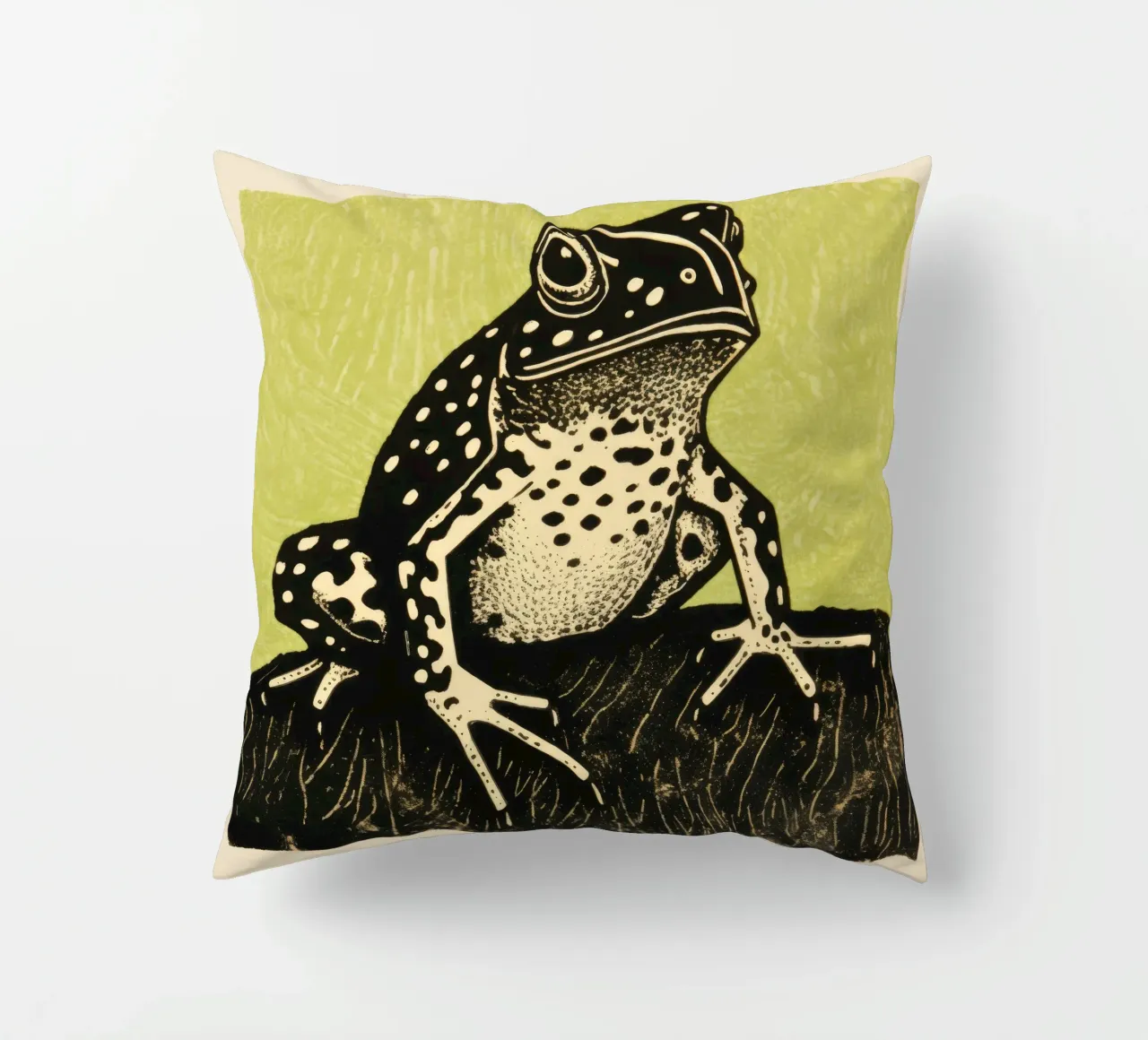 Rospo verde 2 cuscino da Minimal Animal Art