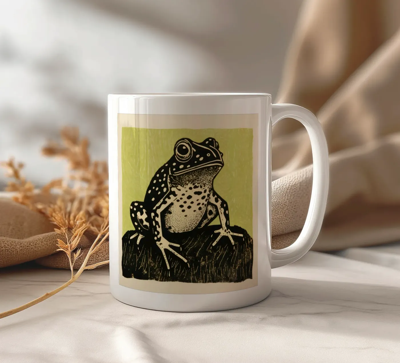 Rospo verde tazza in ceramica da Minimal Animal Art