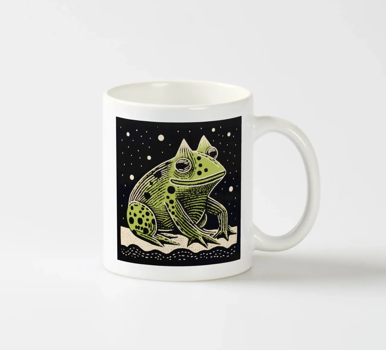Rospo verde 3 tazza in ceramica da Minimal Animal Art