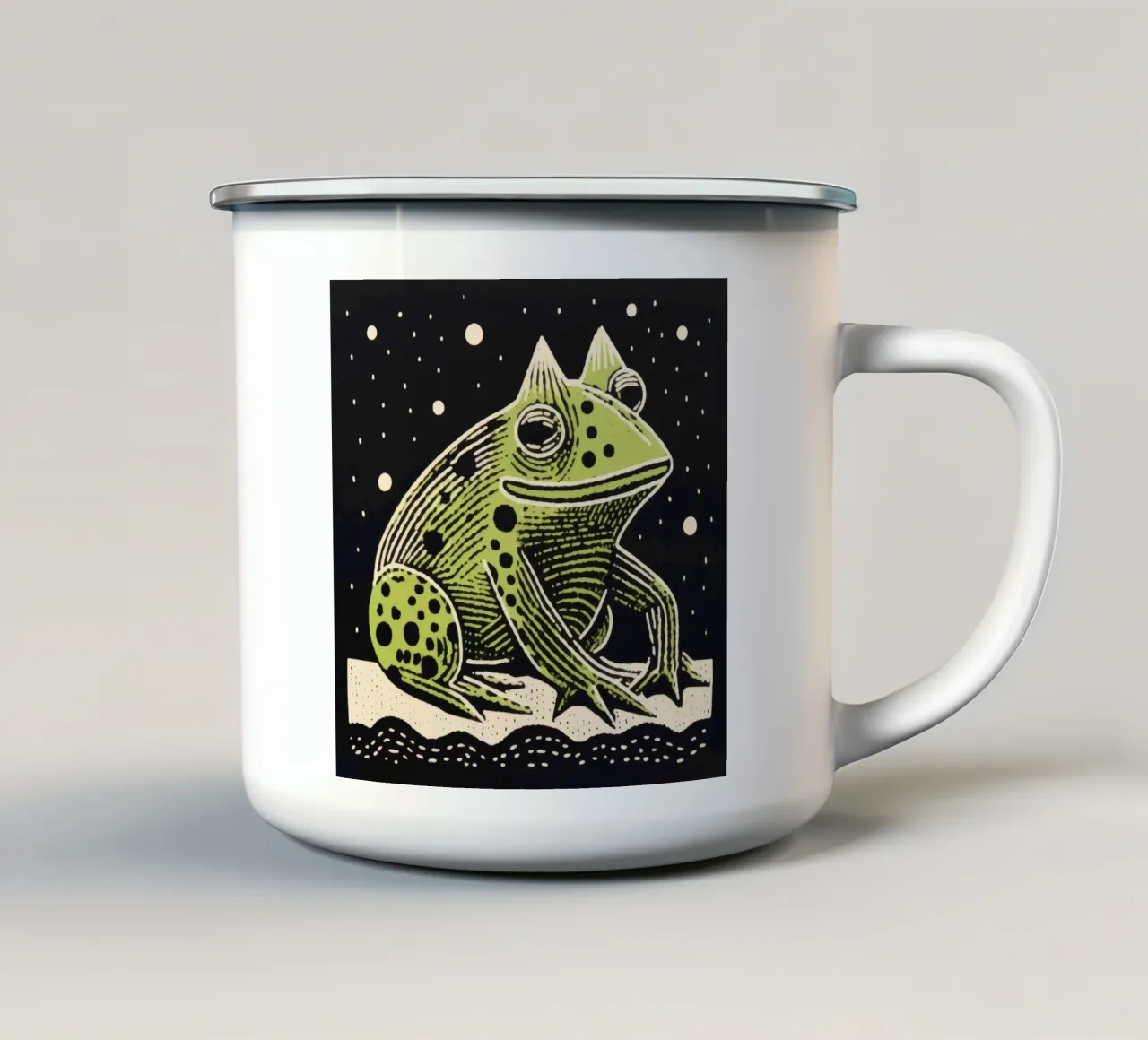 Rospo verde 3 tazza in smalto da Minimal Animal Art