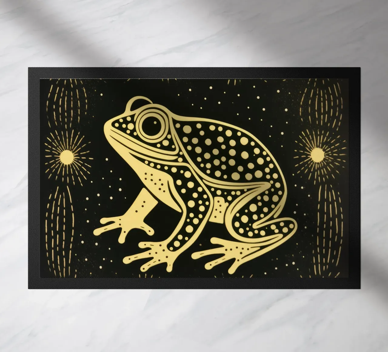 Green Toad doormat by Minimal Animal Art