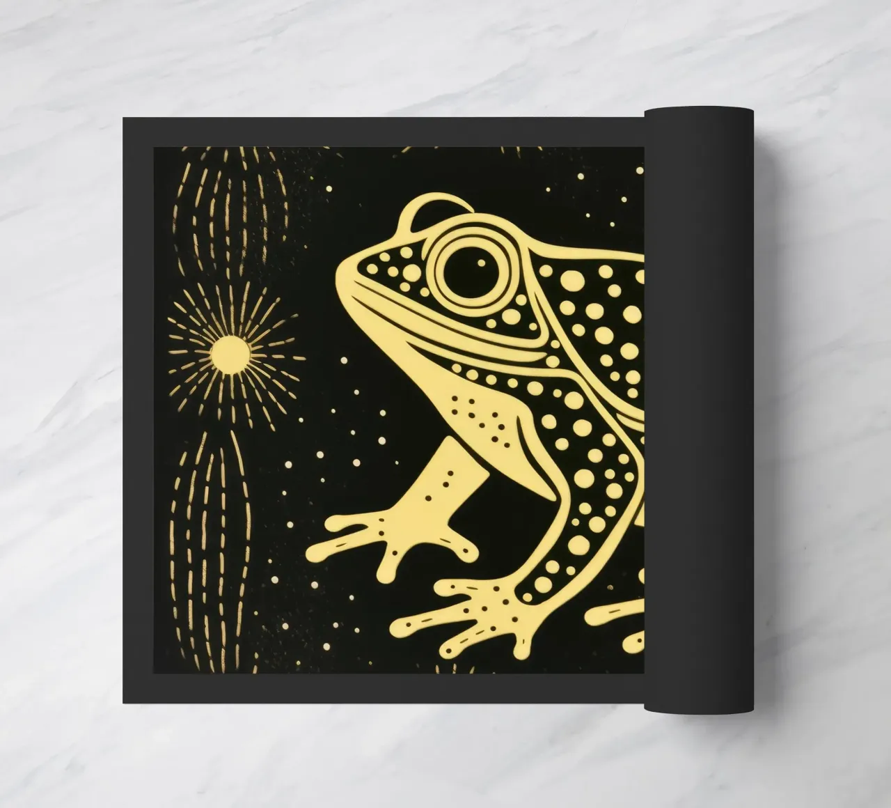 Green Toad doormat by Minimal Animal Art