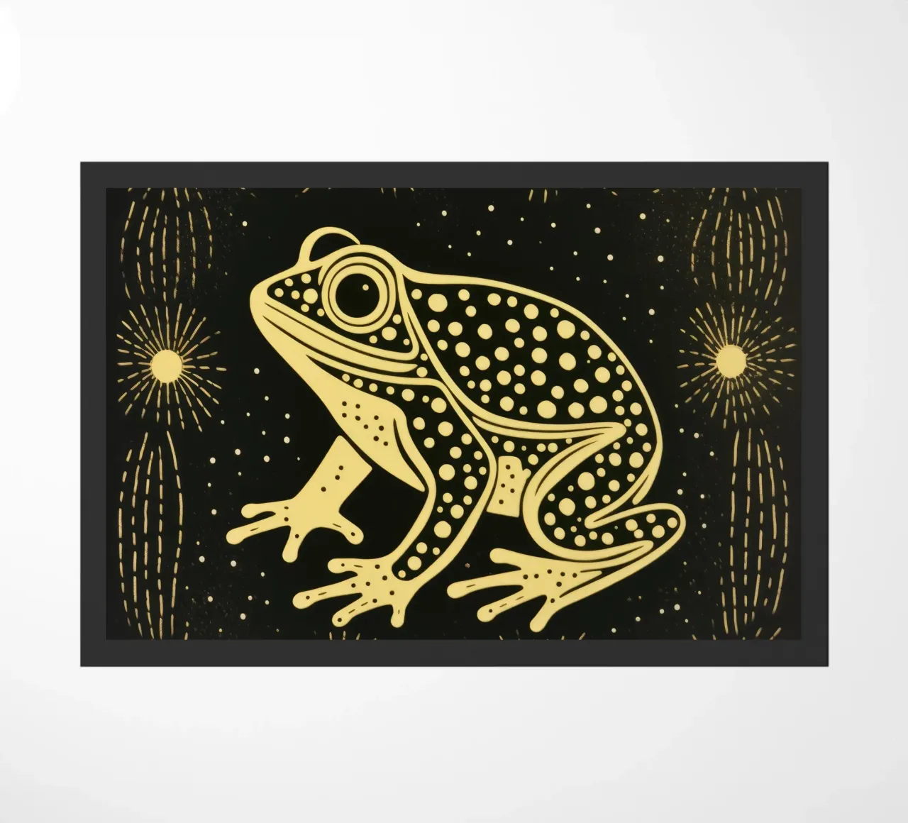 Green Toad doormat by Minimal Animal Art