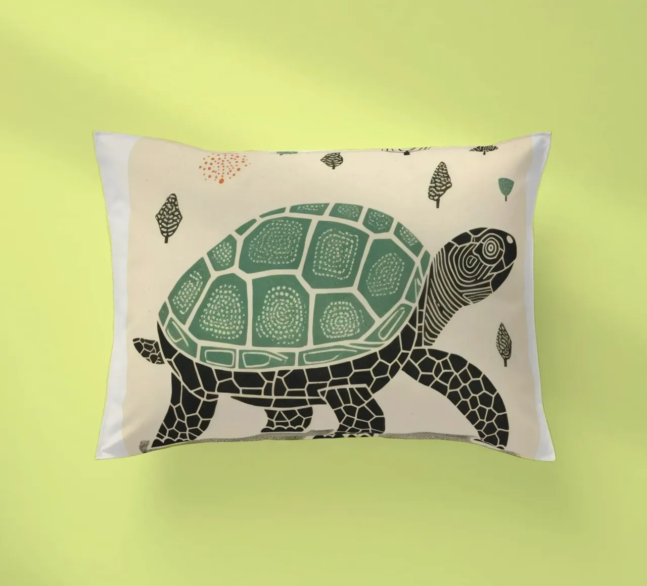 Tartaruga verde 1 cuscino da Minimal Animal Art