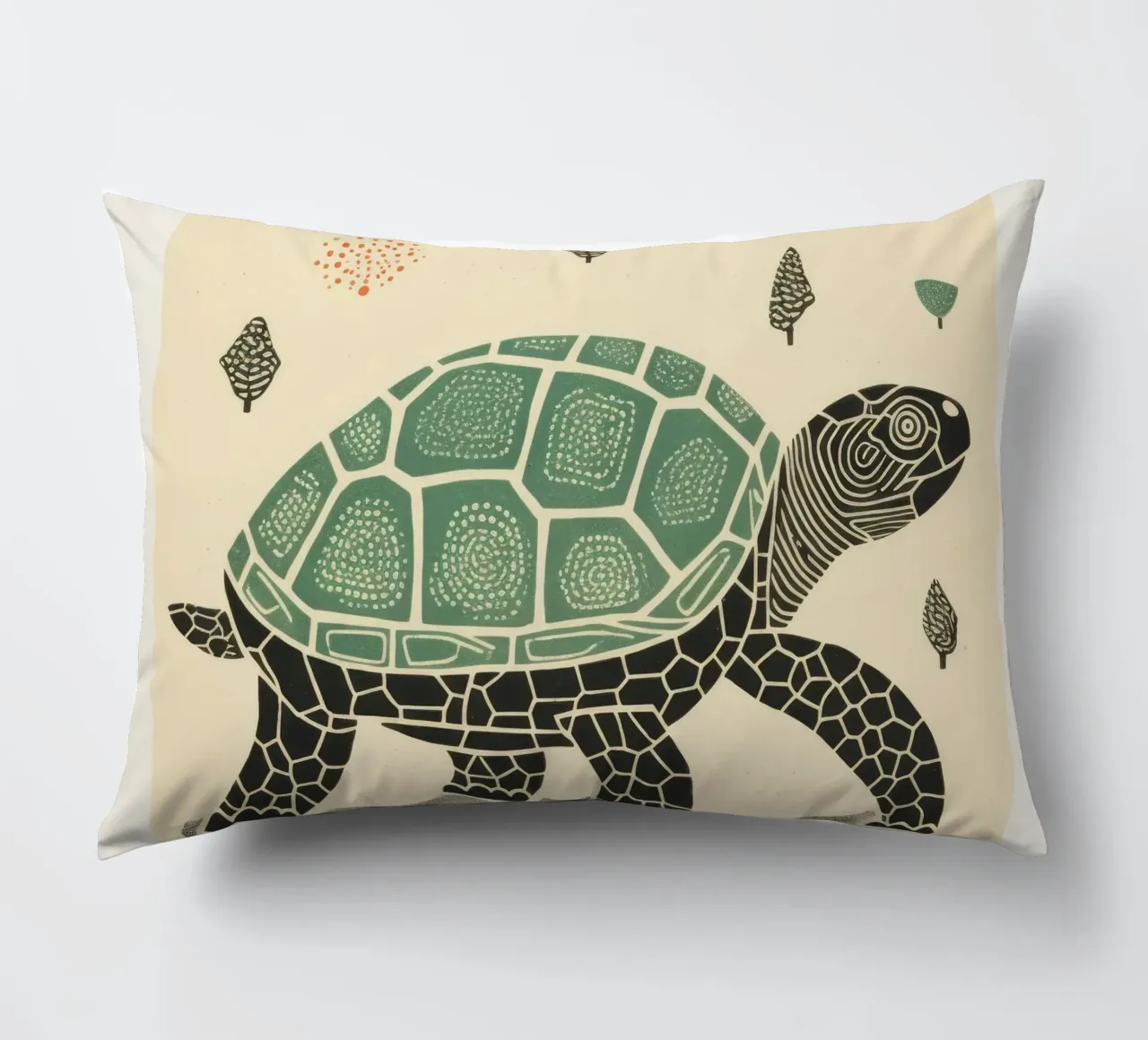 Tartaruga verde 1 cuscino da Minimal Animal Art