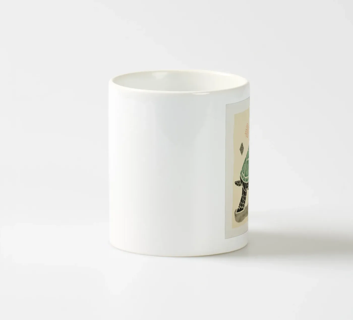 Green Tortoise ceramic mug by Minimal Animal Art