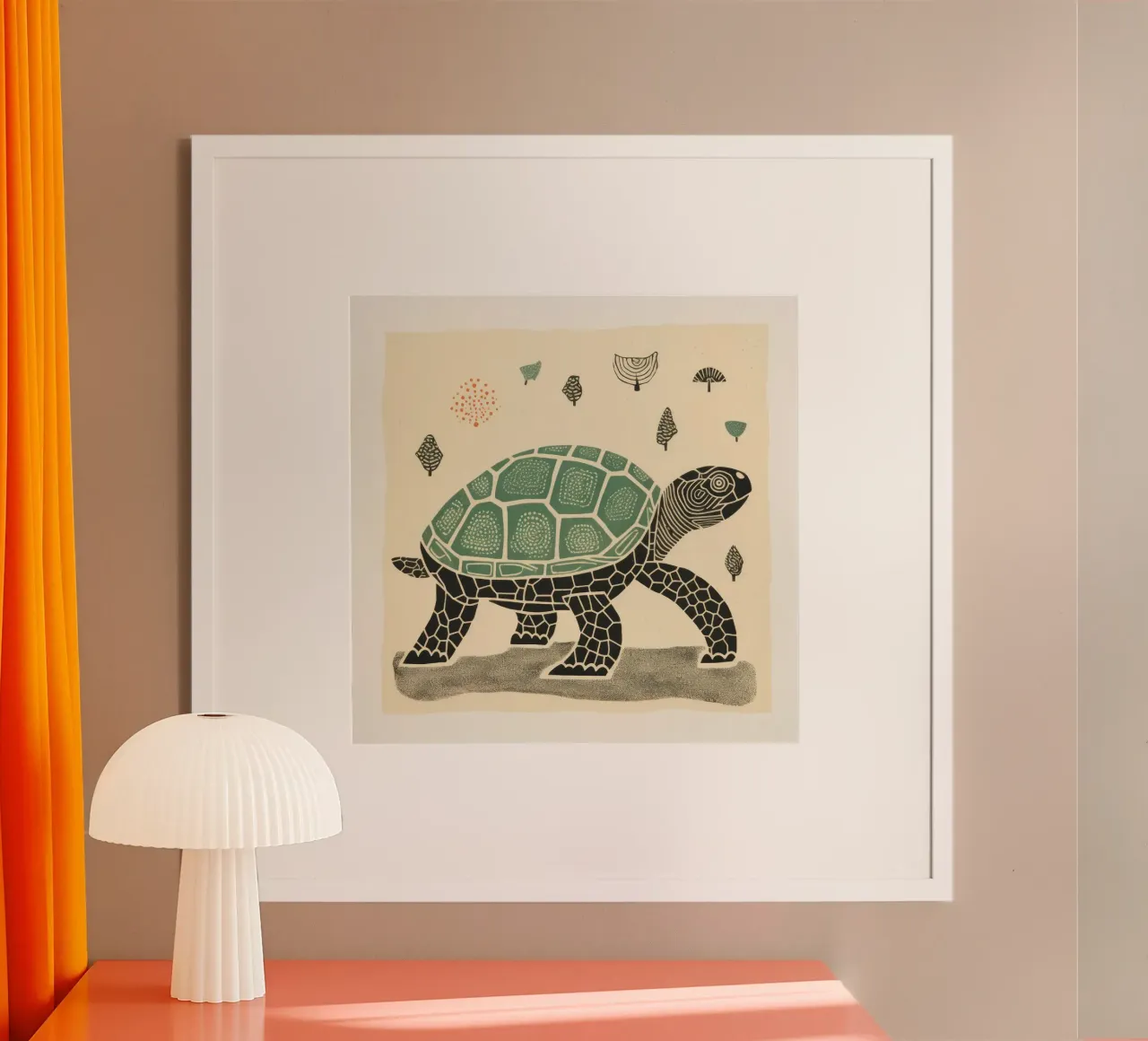Tartaruga verde 1 carta hahnemühle da Minimal Animal Art