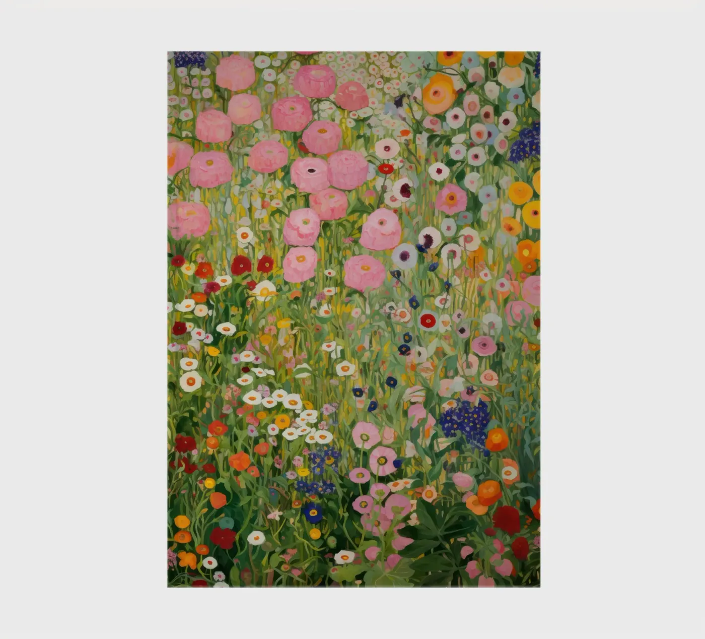Gustav Klimt, Giardino di fiori rosa e verde quaderno da Peaches Art Prints