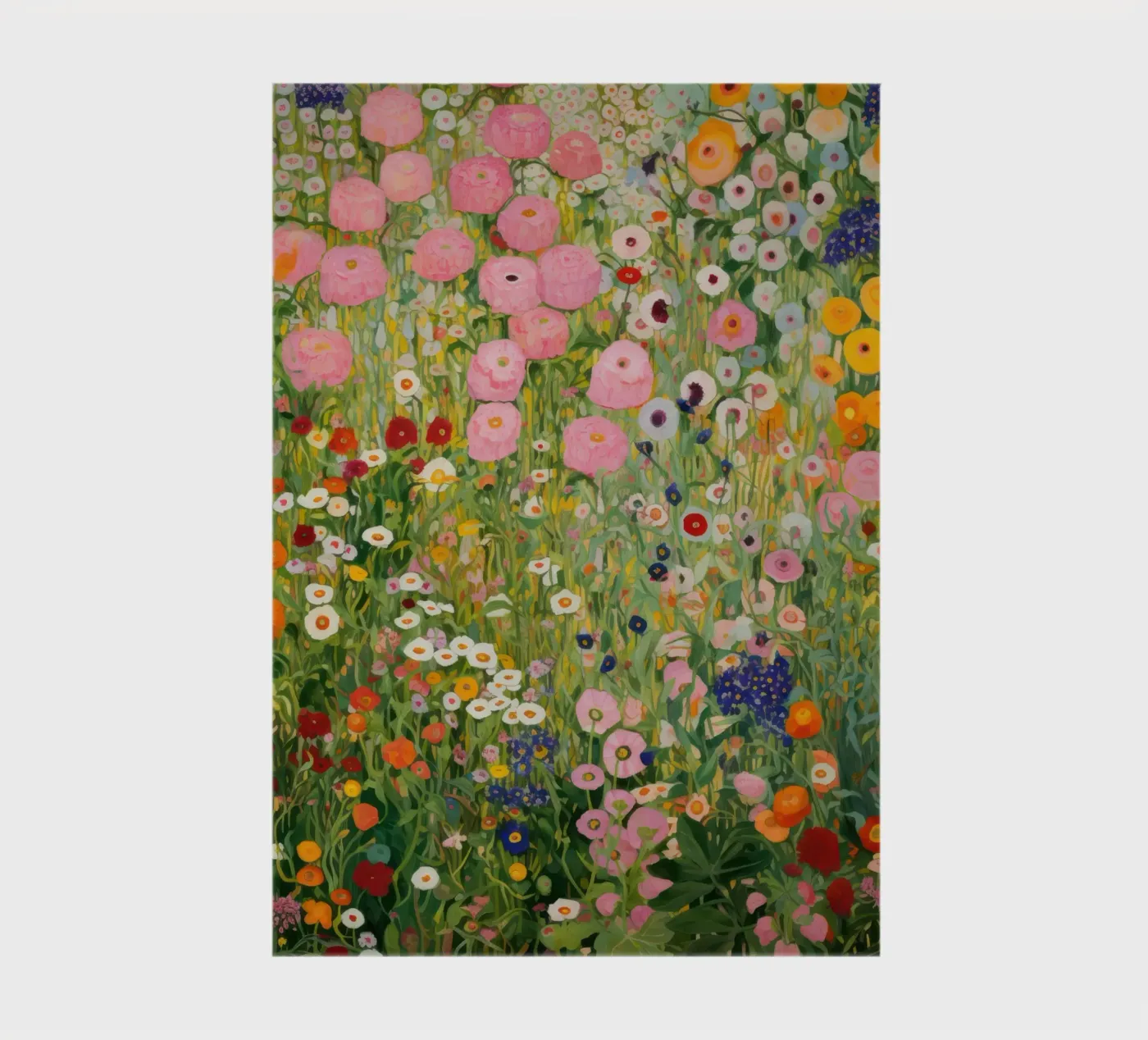 Gustav Klimt, Giardino di fiori rosa e verde quaderno da Peaches Art Prints
