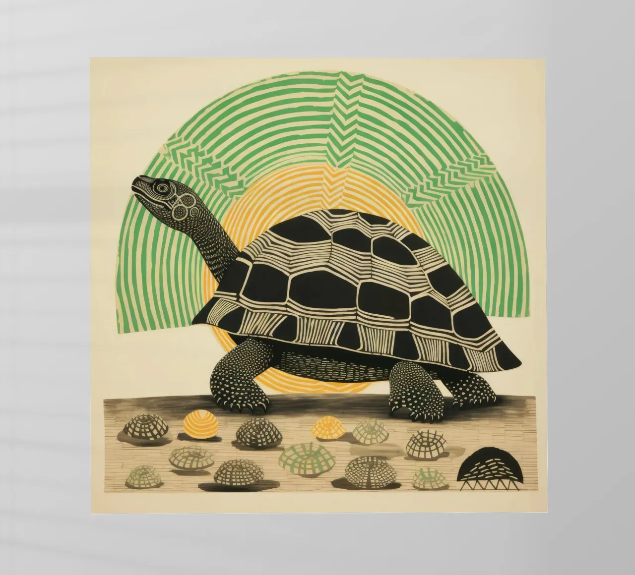 Tartaruga verde 2 pellicola backlit da Minimal Animal Art