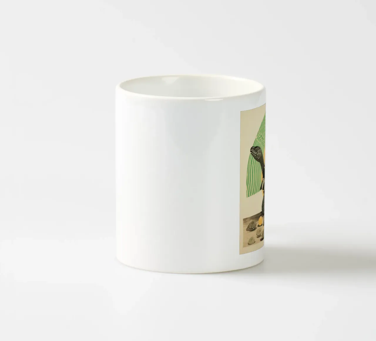 Tartaruga verde 2 tazza in ceramica da Minimal Animal Art