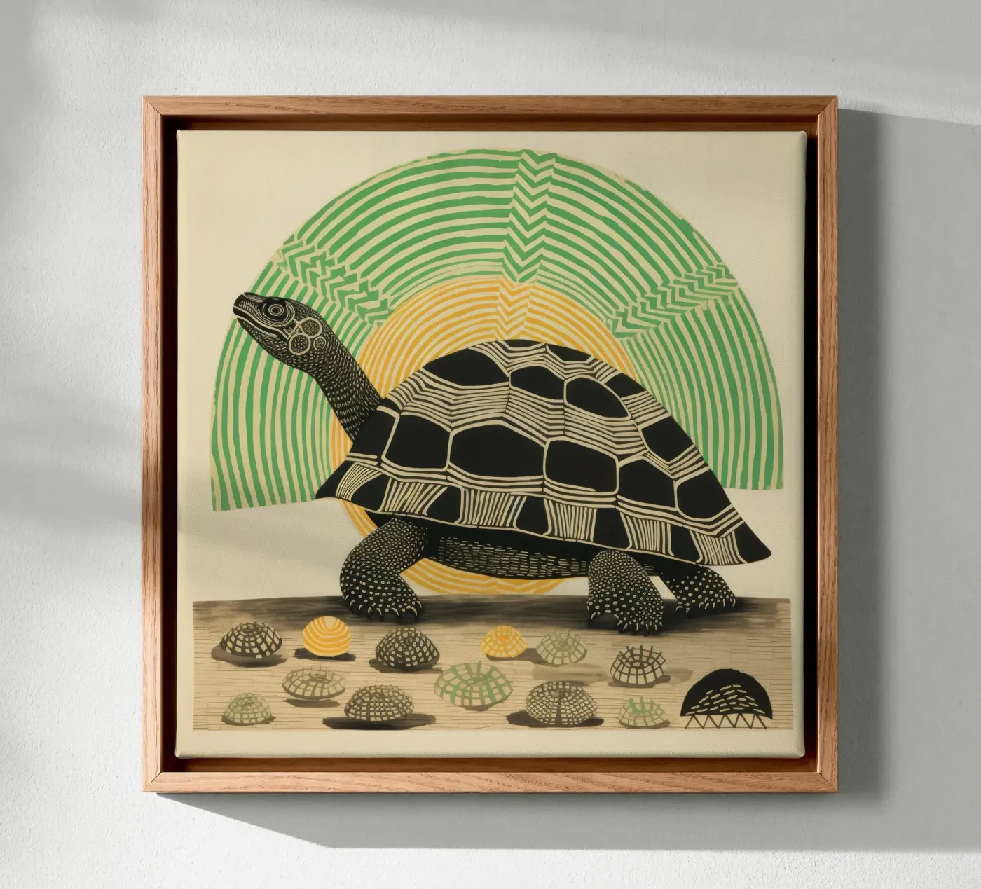 Green Tortoise canvas by Minimal Animal Art