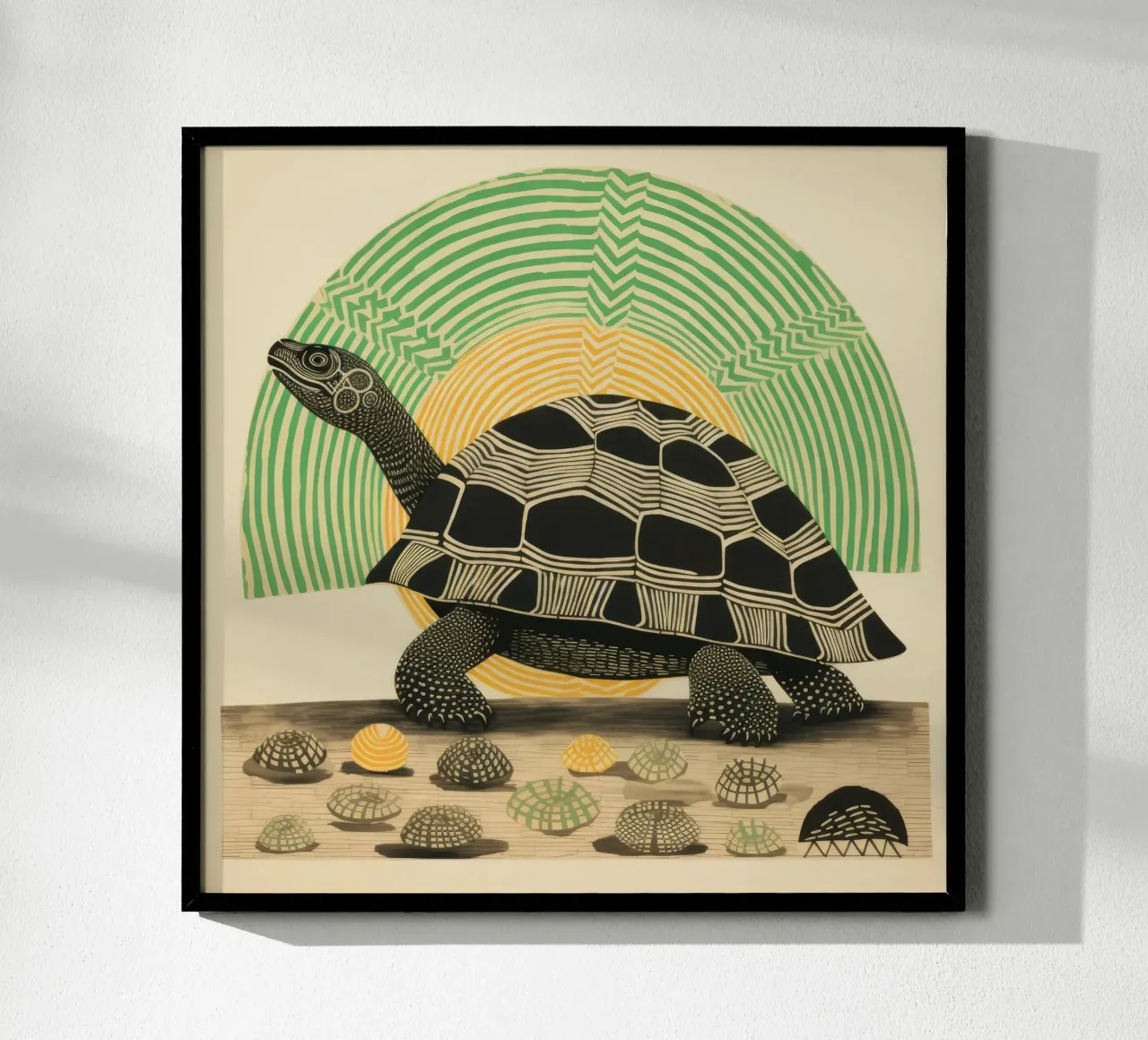 Tartaruga verde 2 poster con telaio in alluminio da Minimal Animal Art