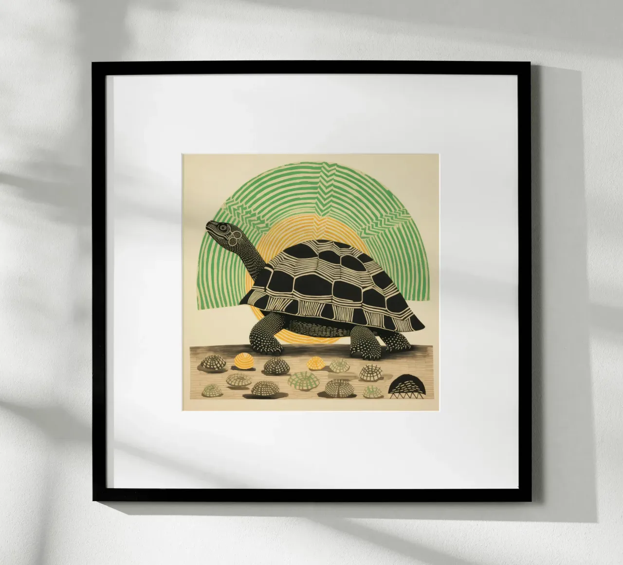 Tartaruga verde 2 poster con telaio in alluminio da Minimal Animal Art