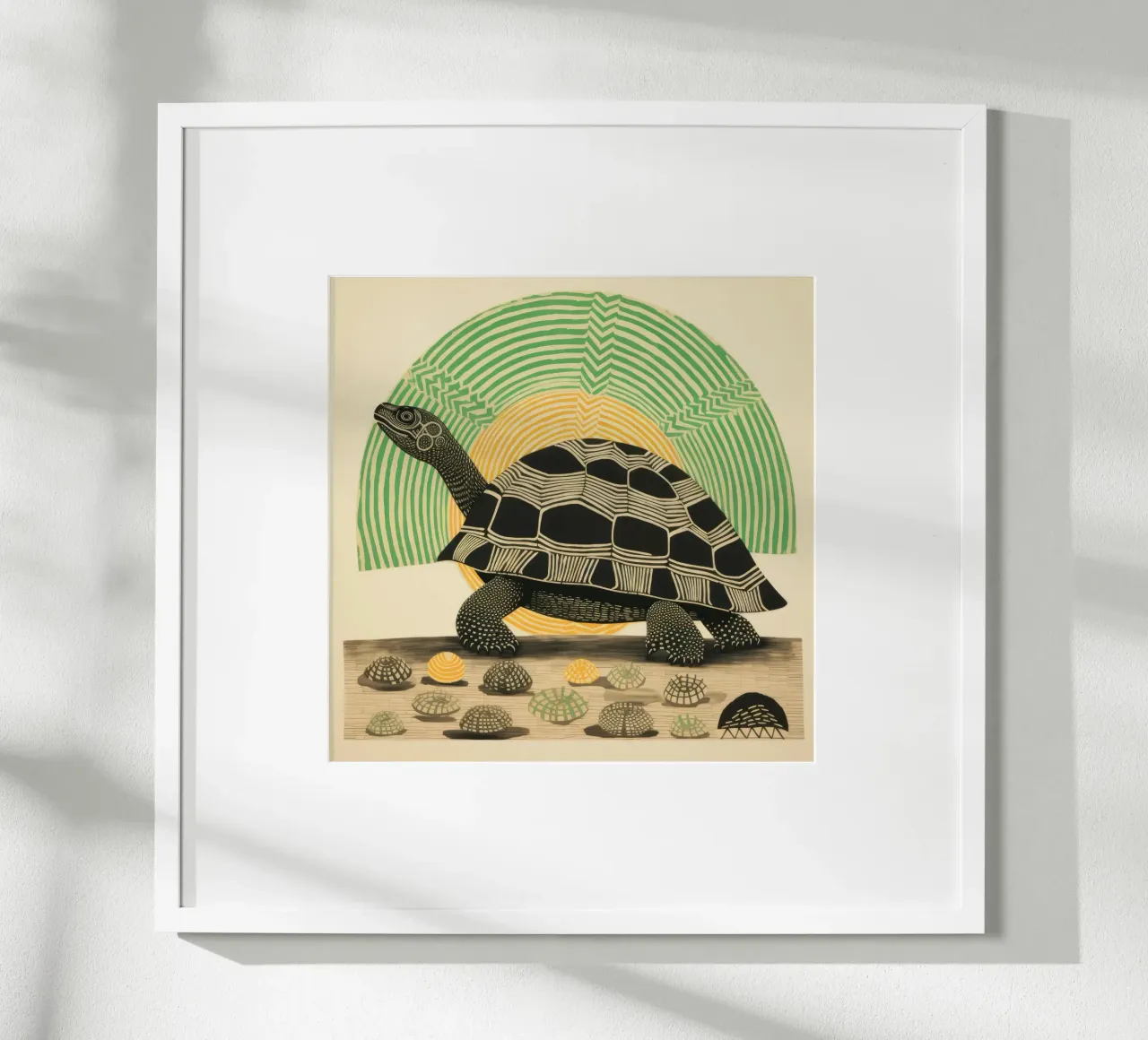 Tartaruga verde 2 poster con telaio in alluminio da Minimal Animal Art