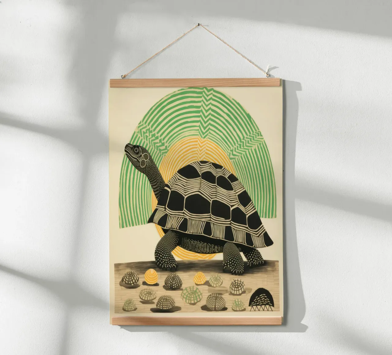 Tartaruga verde 2 poster con telaio in alluminio da Minimal Animal Art
