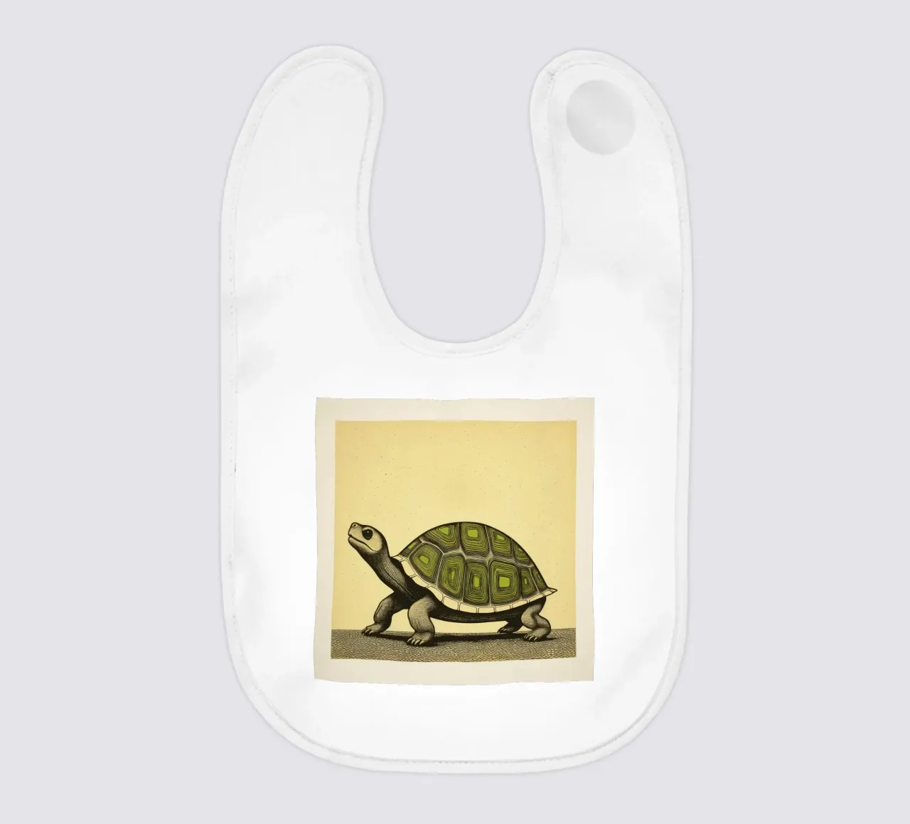 Green Tortoise 3 baby bib by Minimal Animal Art
