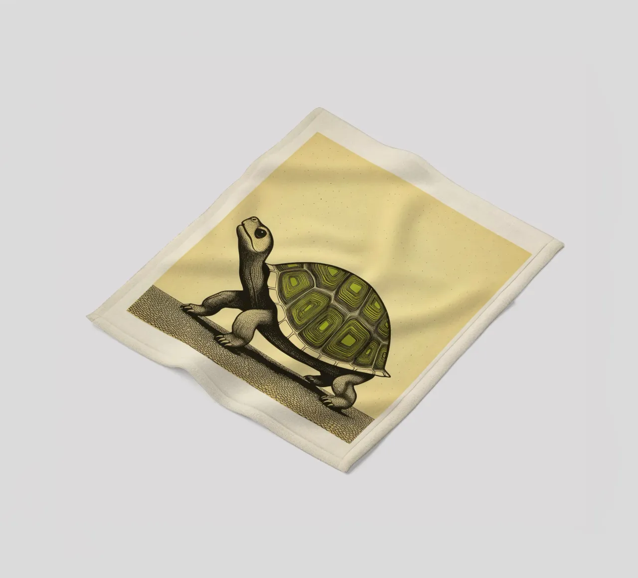 Green Tortoise 3 fleece blanket by Minimal Animal Art