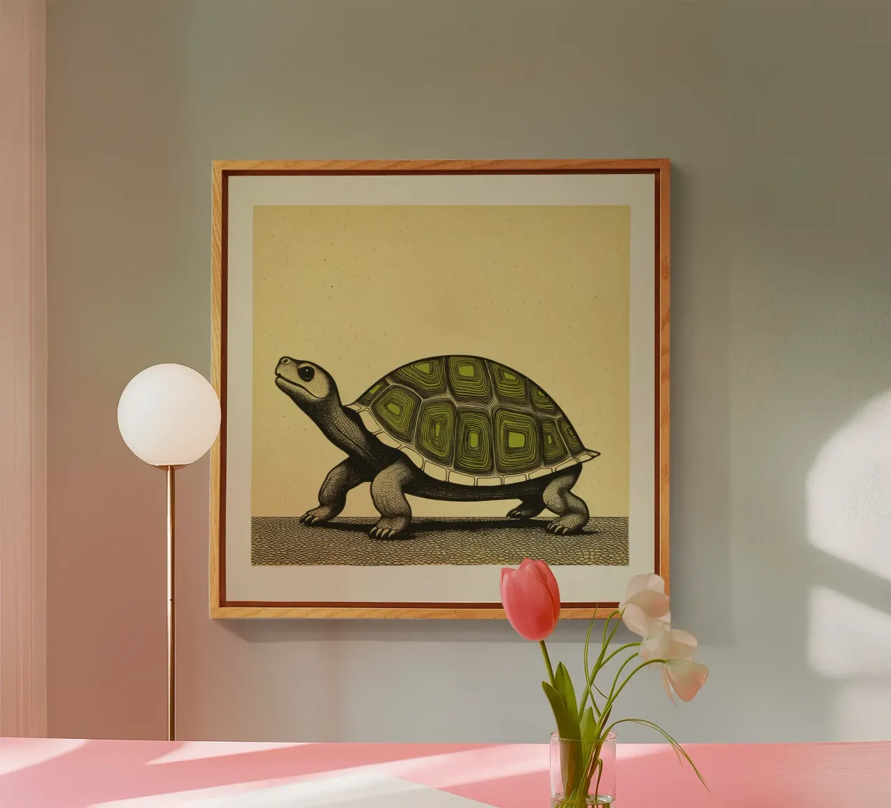 Tartaruga verde plexiglass da Minimal Animal Art