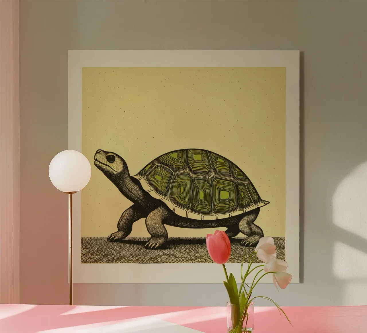 Tartaruga verde plexiglass da Minimal Animal Art