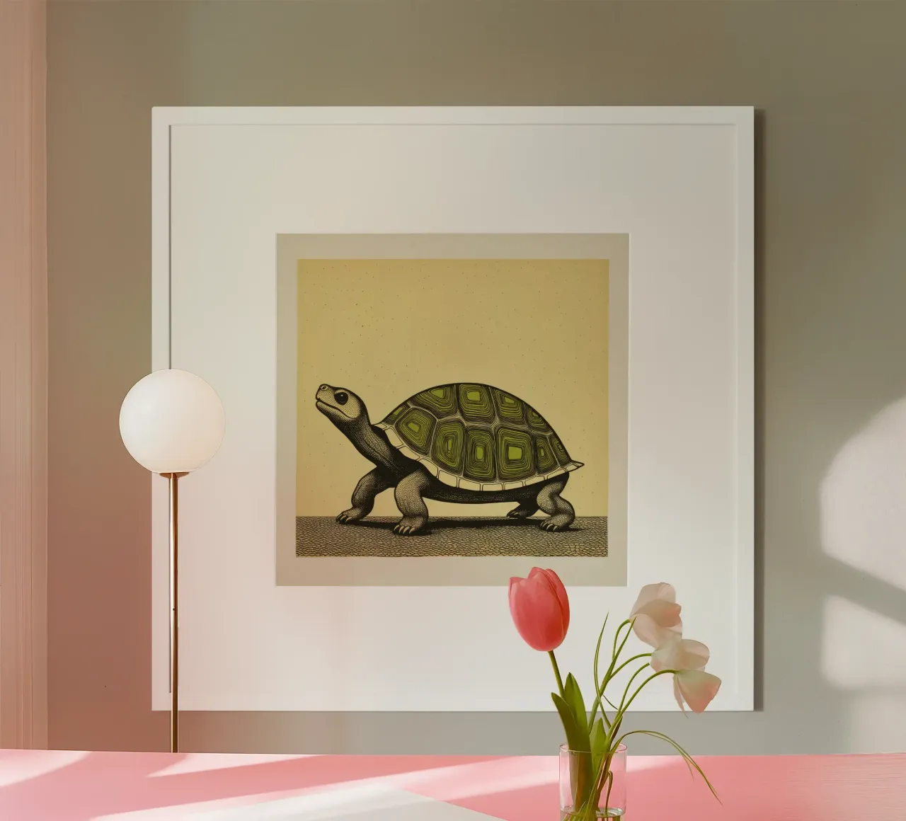 Green Tortoise poster by Minimal Animal Art