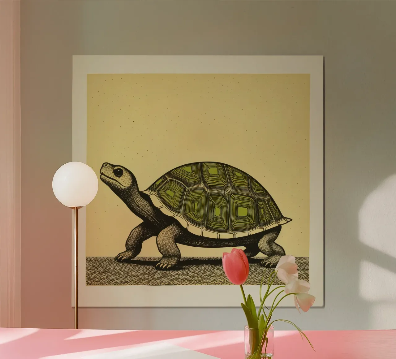 Green Tortoise poster by Minimal Animal Art