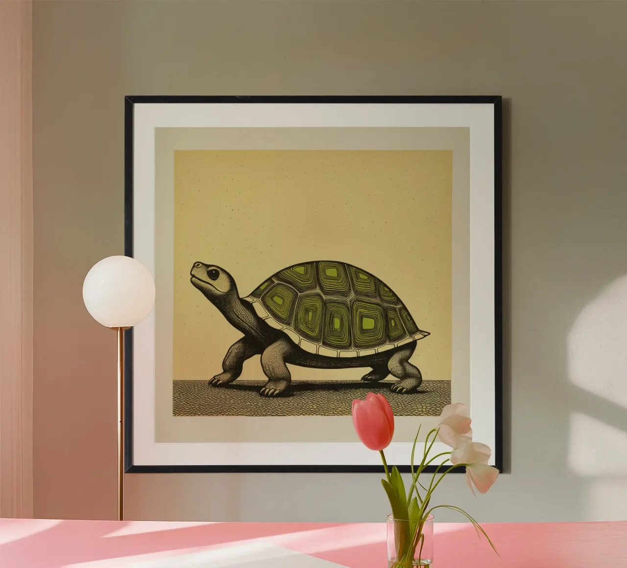 Green Tortoise poster by Minimal Animal Art