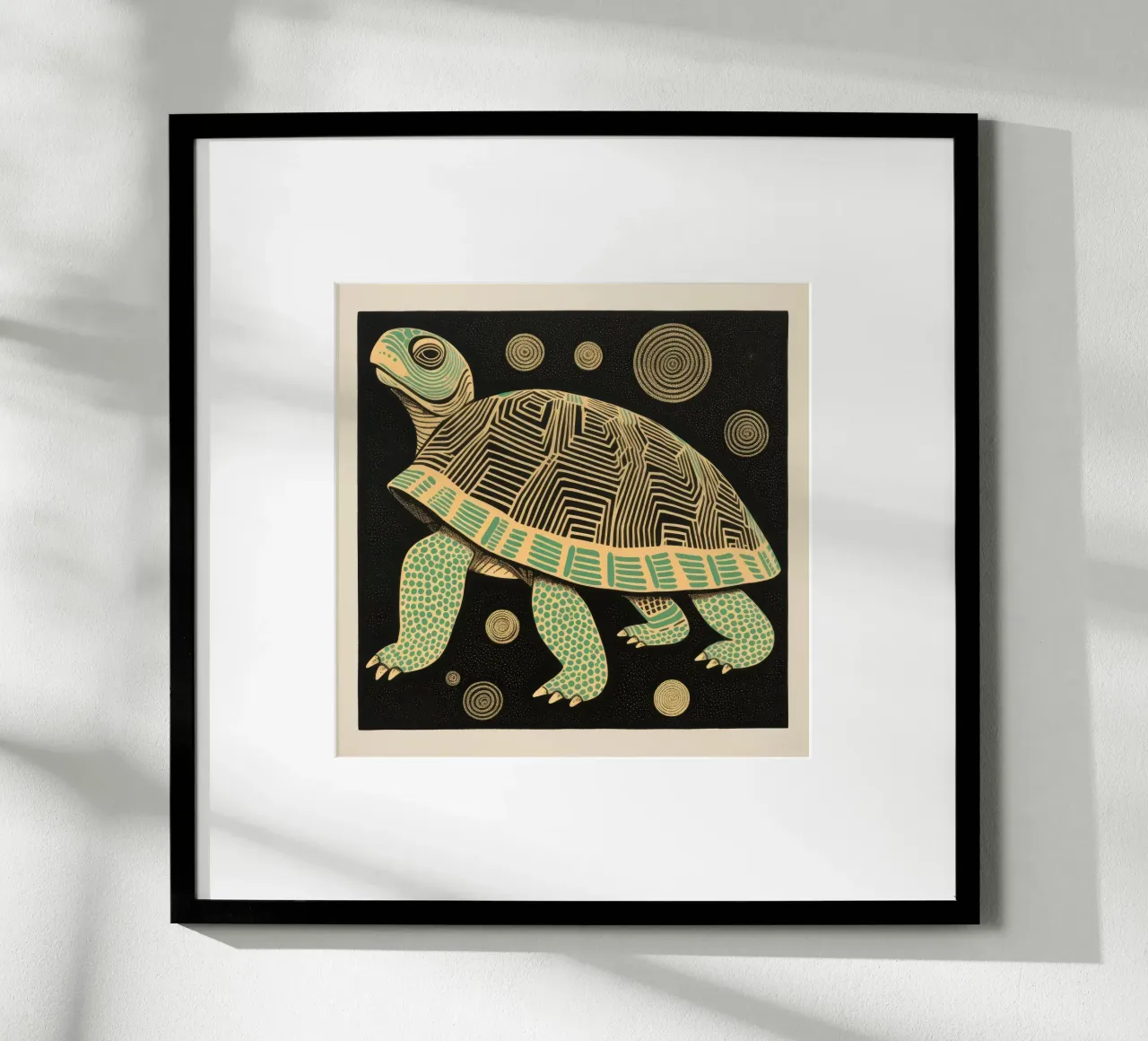 Tartaruga verde 4 poster con telaio in alluminio da Minimal Animal Art