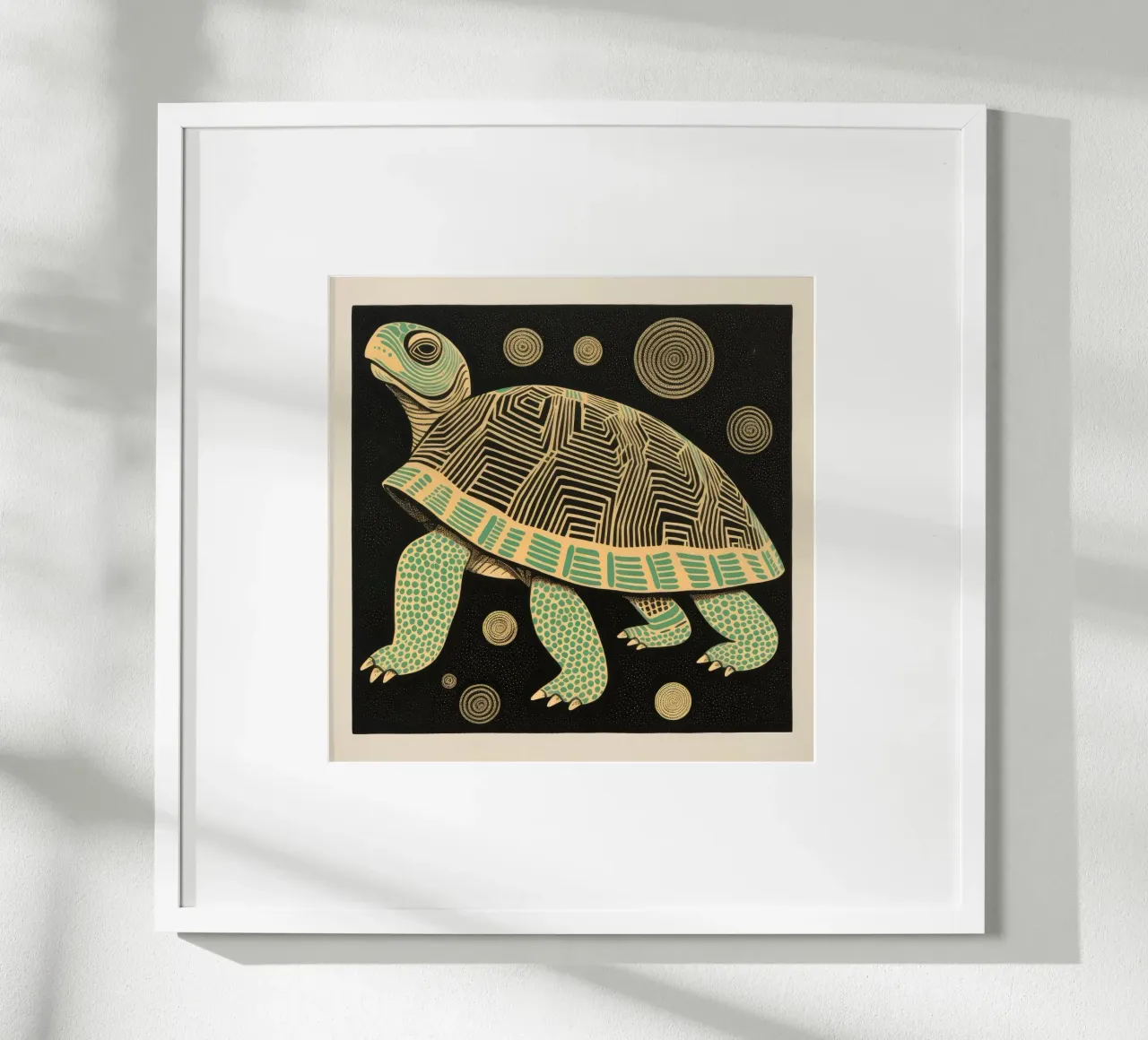 Tartaruga verde 4 poster con telaio in alluminio da Minimal Animal Art