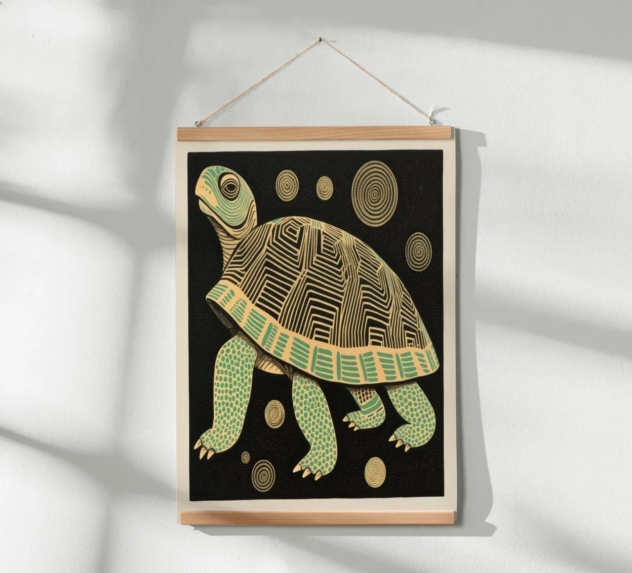 Tartaruga verde 4 poster con telaio in alluminio da Minimal Animal Art