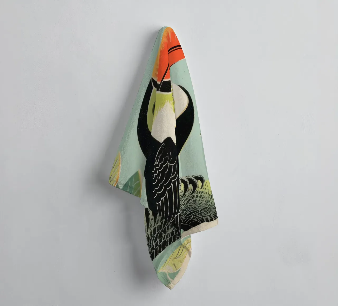 Toucan vert 1 serviette de bain de Minimal Animal Art