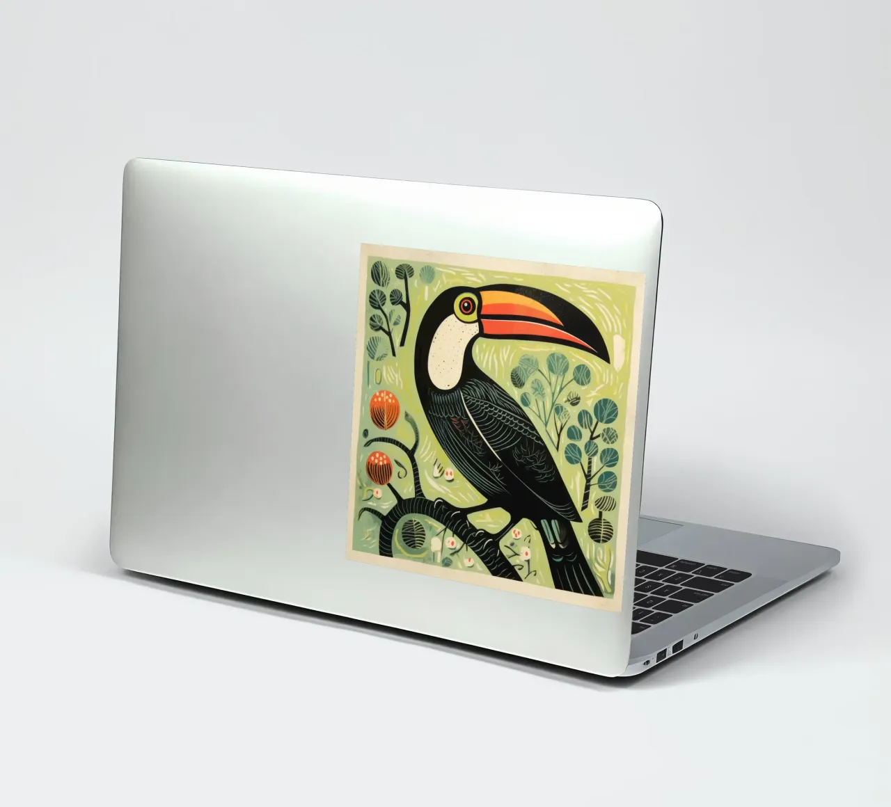 Toucan vert 2 autocollant de Minimal Animal Art